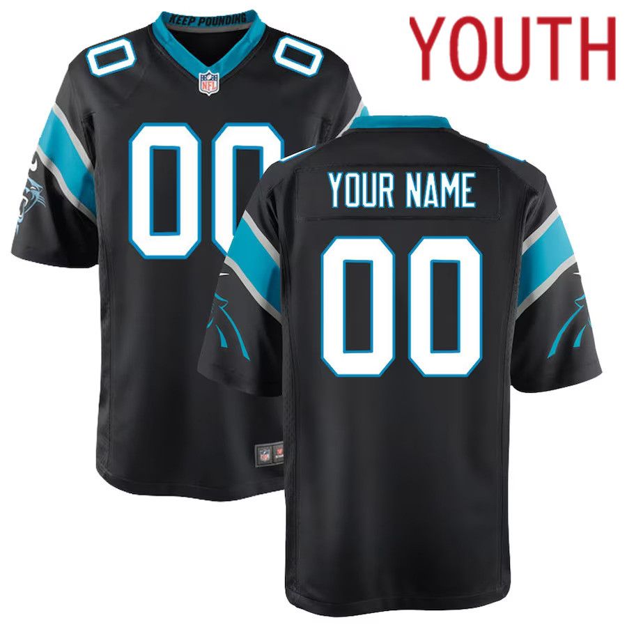 Youth Carolina Panthers Nike Black Custom Game NFL Jersey